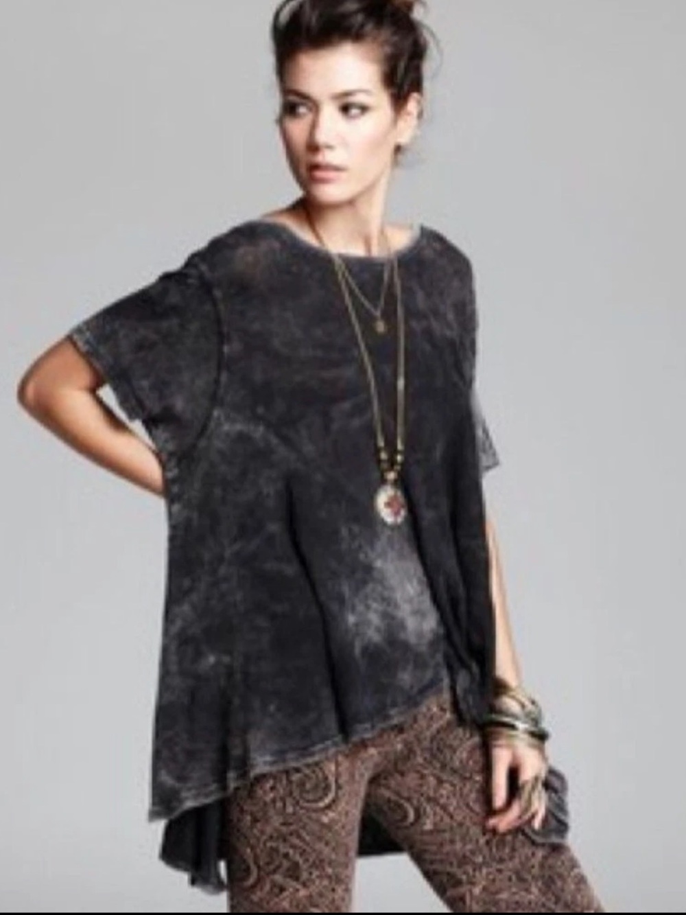 We the Free Circle in the Sand Acid Wash Swing Top XS/S oversized